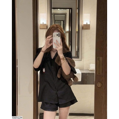SM5229 BỘ PIJAMA KẺ KITTY CHO NỮ