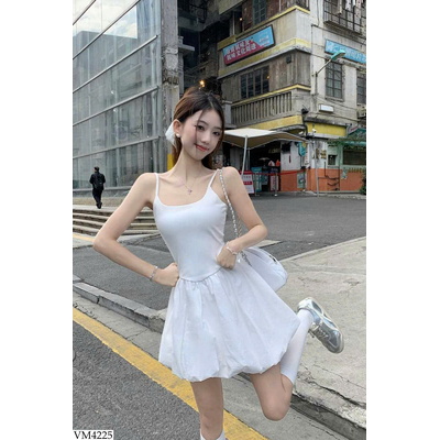 VM4225 VÁY 2 DÂY NỮ KIỂU DÁNG HOA TULIP