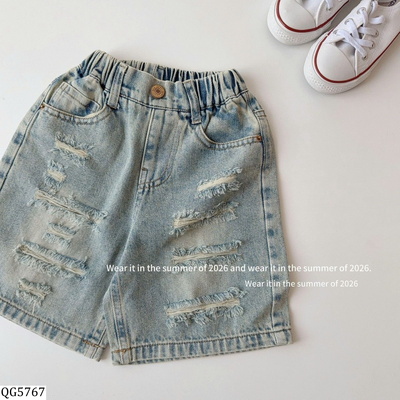 QG5767 QUẦN SHORT JEAN RÁCH TQKIDS