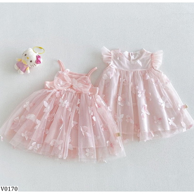 V0170 VÁY HỒNG VOAN BABY XINH XẮN
