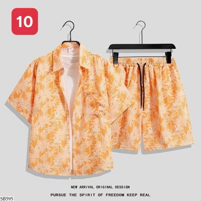 SB595 SET SƠ MI HOA NAM PHỐI QUẦN SHORT
