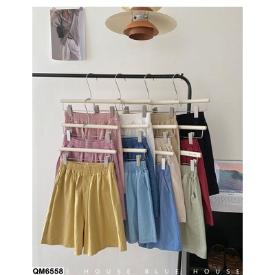 QM6558 SHORT THÔ MỀM CẠP CHUN TRƠN MÀU