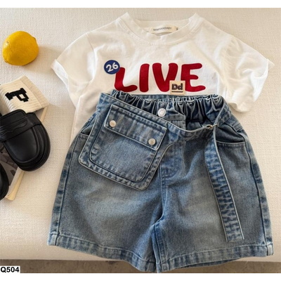 Q504 SHORT JEANS KÈM TÚI NHỎ ĐEO HÔNG MMY