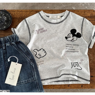 AT1799 ÁO THUN XÁM MICKEY MMY