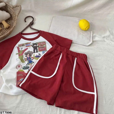 ST7996 SET BỘ THUN ĐỎ CHO BÉ TRAI