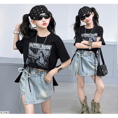 SG3062 ÁO ĐEN MIX CV JEANS SZ ĐẠI