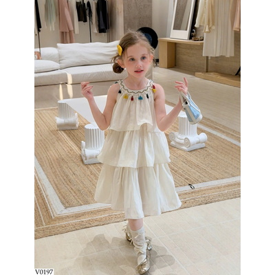 V0197 VÁY CỔ YẾM TẦNG CHO BG