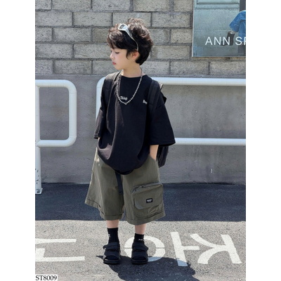 ST8009 ÁO PHÔNG ĐEN MIX SHORT LỬNG TAIRU