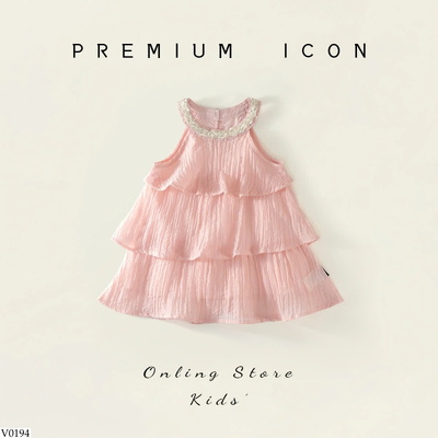 V0194 VÁY CỔ YẾM CHO BÉ GÁI PREMIUM ICON