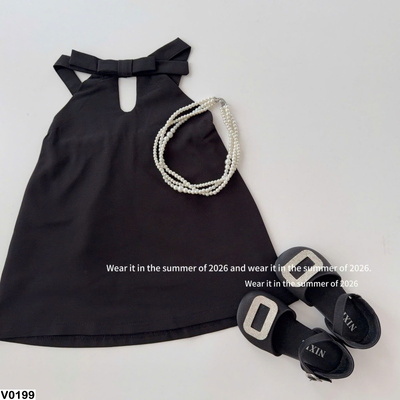 V0199 VÁY ĐEN SÁT NÁCH NƠ CHO BÉ