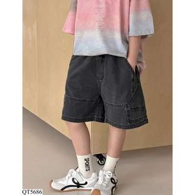 QT5686 QUẦN SHORT JEANS ĐEN MSHOPKIDS