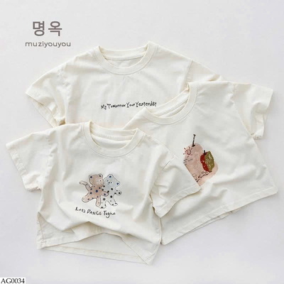 AG0034 ÁO PHÔNG TRẮNG HỌA TIẾT MUZI