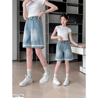QG5786   QUẦN JEANS DENIM LỬNG BÉ GÁI