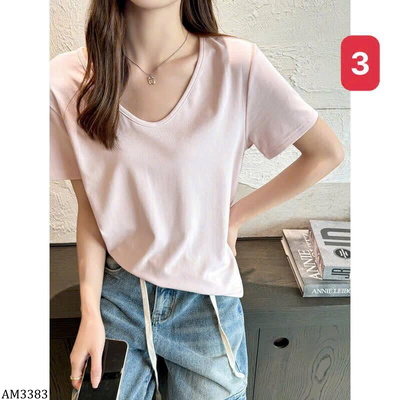 AM3383 ÁO THUN CỔ TYM BASIC NỮ