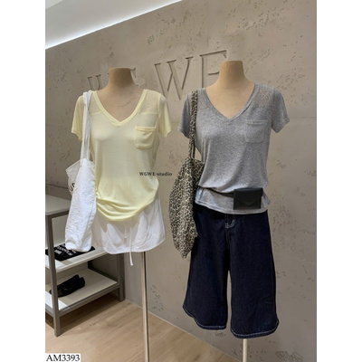 AM3393 ÁO PHÔNG CỔ TIM TÚI NGỰC W.G.W.E