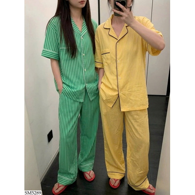 SM5289 BỘ NGỦ PIJAMA KẺ CHO NỮ