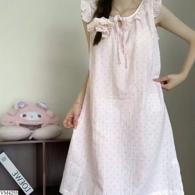 VM4255 VÁY CHẤM BI MẶC NHÀ CHO NỮ