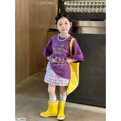 SG3086 SET ÁO THUN MIX CHÂN VÁY TẦNG