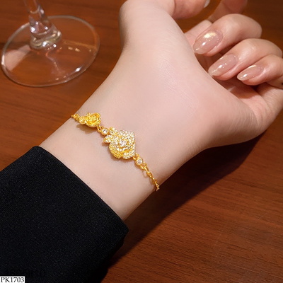 PK1703 LẮC TAY HOA HỒNG ĐÍNH ĐÁ GOLICC