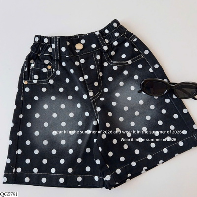 QG5791 QUẦN SHORT CHẤM BI CHO BÉ GÁI