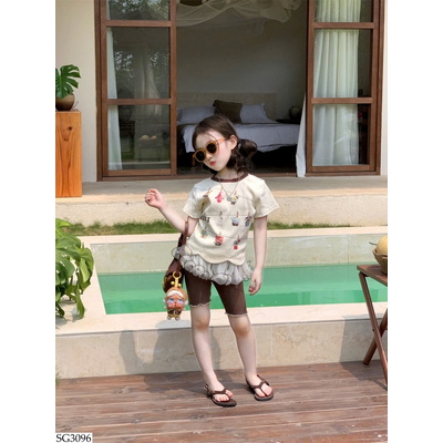 SG3096 SET ÁO PHỐI BÈO MIX QUẦN LEGGING LỬNG