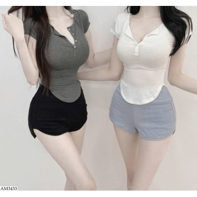 AM3433 ÁO THUN BODY CỔ PHỐI NÚT