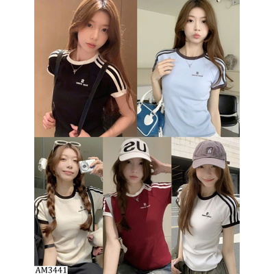 AM3441 ÁO CROPTOP PHỐI SỌC