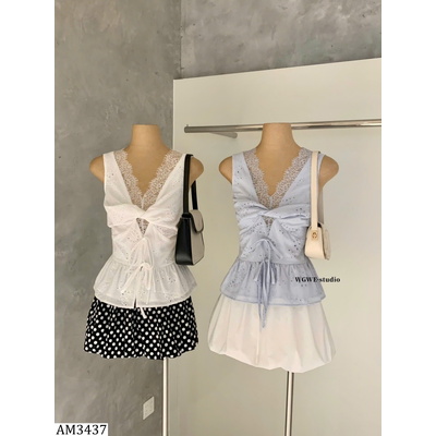 AM3437 ÁO SƠ MI SÁT NÁCH PHỐI REN W.G.W.E