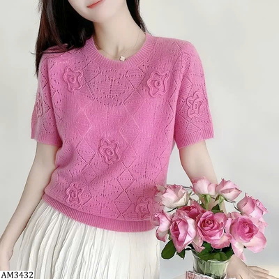 AM3432 ÁO DỆT KIM HOA NỔI NỮ TÍNH