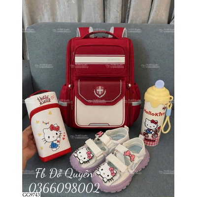GG9743 COMBO ĐI HỌC KITTY ĐỎ BÉ GÁI