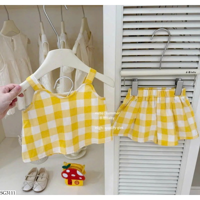 SG3111 SET KẺ CARO VÀNG CHO BÉ