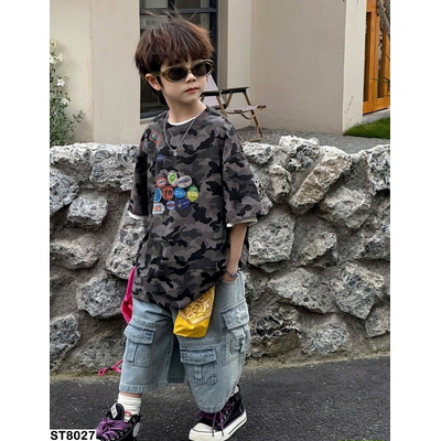 ST8027 ÁO RẰN RI MIX SHORT JEANS AFTE