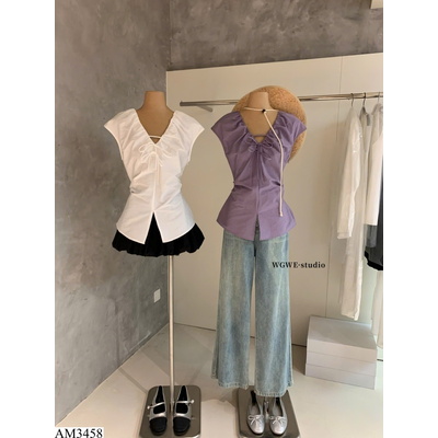 AM3458 ÁO TAY NGẮN CỔ V W.G.W.E