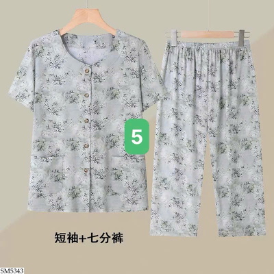 SM5343 BỘ PIJAMA HOA NHÍ TRUNG NIÊN