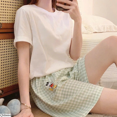 QM6664 QUẦN SHORT KẺ CHO NỮ