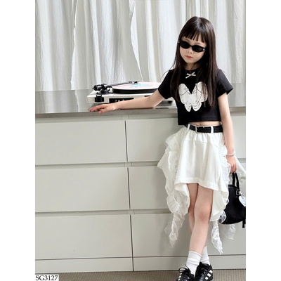 SG3127 ÁO THUN PHỐI CHÂN VÁY PHONG CÁCH CHO BG