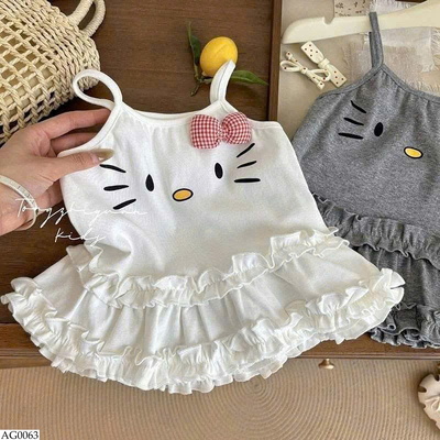 AG0063 SET 2 ÁO 2 DÂY KITTY CHO BÉ