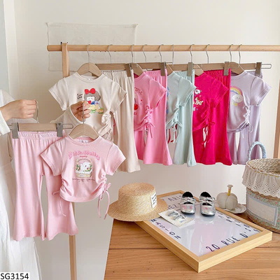 SG3154 SET ÁO RÚT EO MIX QUẦN ỐNG LOE