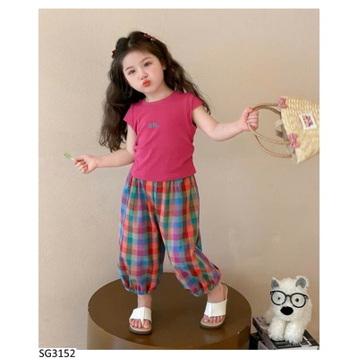 SG3152 SET ÁO MIX QUẦN KẺ CHO BG