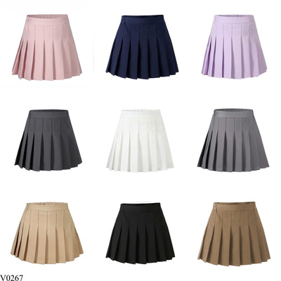 V0267 CHÂN VÁY NGẮN XẾP LY BÉ GÁI
