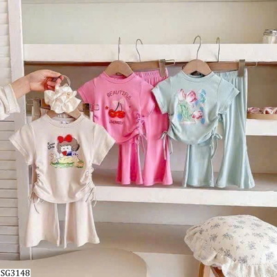 SG3148 SET QUẦN ỐNG LOE RÚT EO