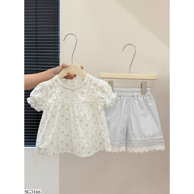 SG3166 SET ÁO BABYDOLL HOA NHÍ MIX QUẦN ĐÙI
