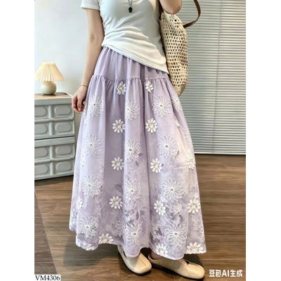 VM4306 CHÂN VÁY HOA DÁNG DÀI CHO NỮ