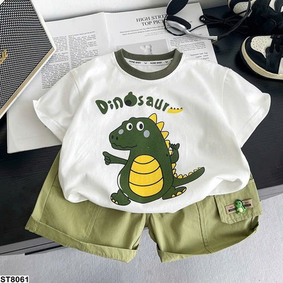 ST8061 SET PHÔNG KHỦNG LONG MIX SHORT JEANS
