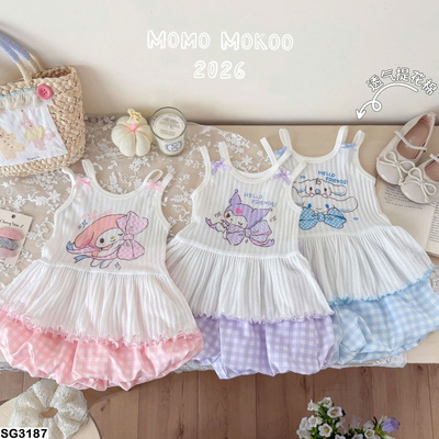 SG3187 SET ÁO BA LỖ MIX QUẦN BÍ KẺ CARO