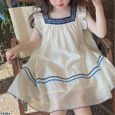 V0284  VÁY TRẮNG CHO BÉ GÁI