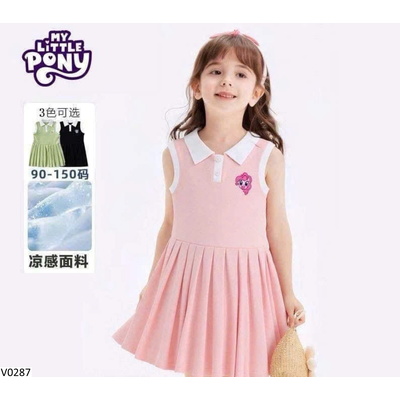 V0287 VÁY POLO SÁT NÁCH BÉ GÁI LITTLE PONY