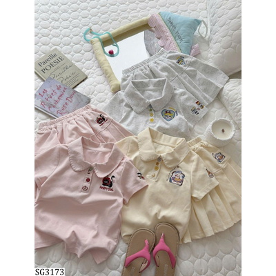 SG3173 SET POLO CHÂN VÁY XẾP LY