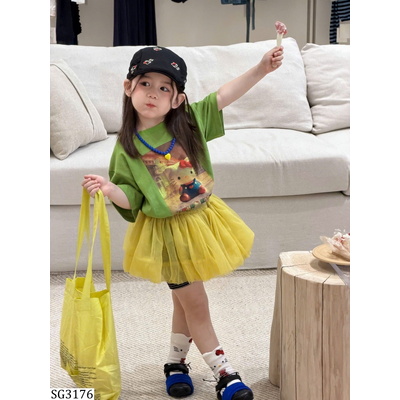SG3176 SET ÁO PHÔNG RỘNG PHỐI QUẦN LEGGING KẺ