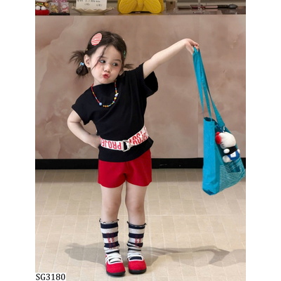SG3180 SET ÁO LỆCH VAI PHỐI QUẦN SHORT